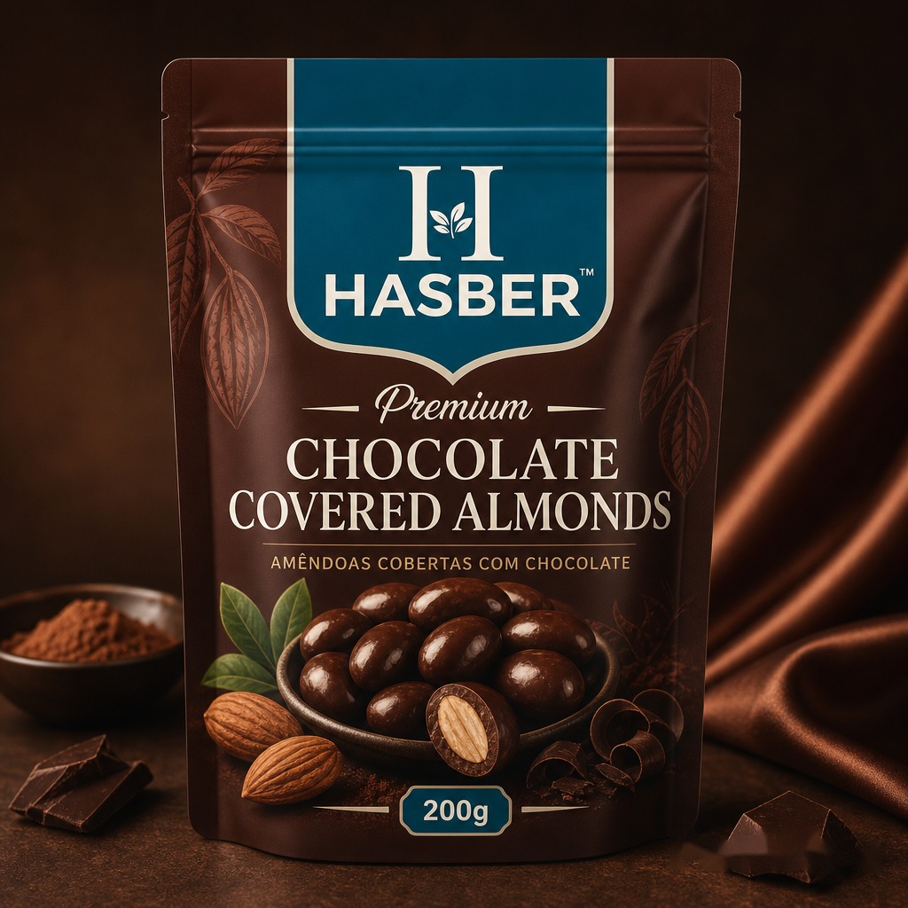 Amêndoas Cobertas com Chocolate Hasber 200g